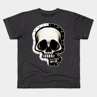 Split Grid Skull Kids T-Shirt